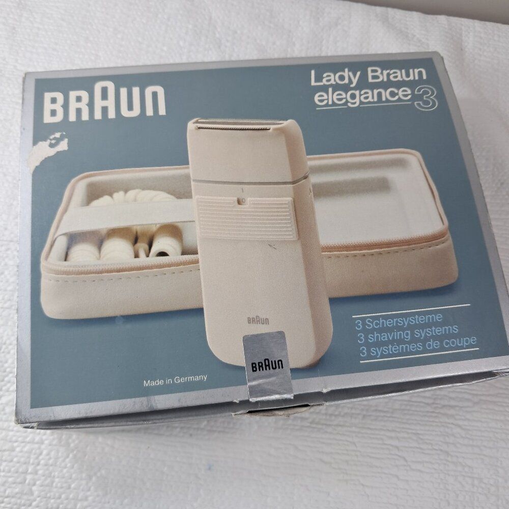 Vintage Braun Lady Elegance 3 Electric Shaver Razor Germany women's 5666 w/‎ box